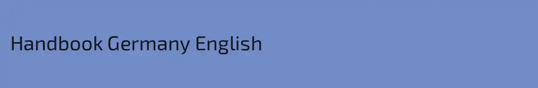 Handbook Germany English